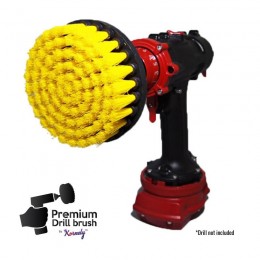 Profesionalus valymo šepetys Premium Drill Brush - vidutiniškai minkštas, geltonas, 13 cm